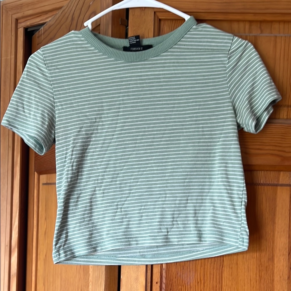 Forever 21 Mint Striped Tee